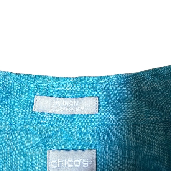 Chicos Colorful Linen Sleeveless Tunic Top Size 14 Lagenlook Resort Vacation - Picture 4 of 7